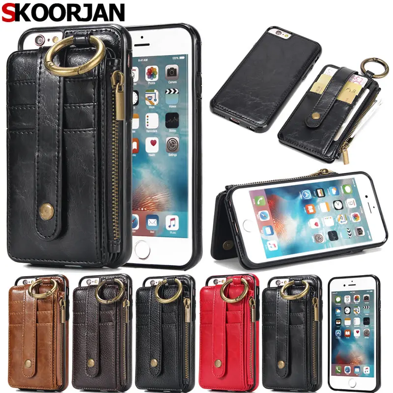 For Coque Apple iphone 6 6S plus Luxury 2 in 1 Split Hang Waist Zipper Leather Case For iphone 5 5S SE Fundas Wallet Stand Cover 1-plus-5-cover : image For Coque Apple iphone 6 6S plus Luxury 2 in 1 Split Hang Waist Zipper Leather Case For iphone 5 5S SE Fundas Wallet Stand Cover 1-plus-5-cover