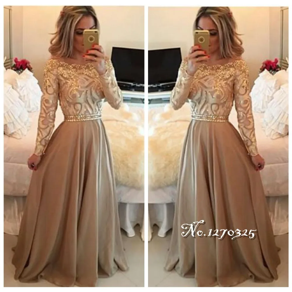 vestido para formatura manga longa