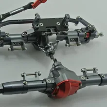 Осевой SCX10 Honcho Jeep CNC металлический Собранный Передний+ задний набор осей серый цвет с красноватым отливом