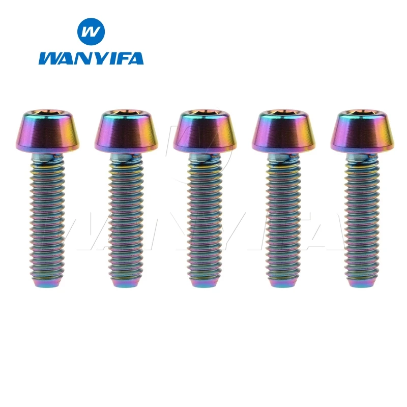 

Wanyifa 5Pcs M4x8 15 20mm Conical Head Titanium Bolt Screw for Bicycle Brake Bike Refit