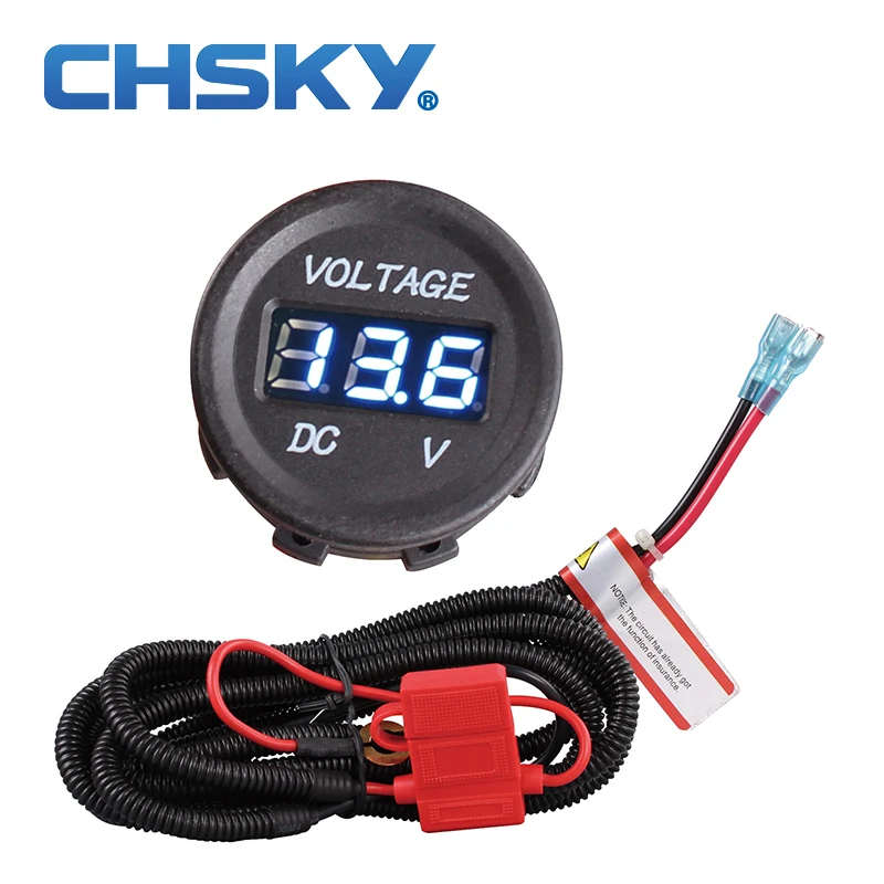 

CHSKY 1 Set Blue LED Voltmeter Car Cigarette Lighter With High Quality Wiring Harness