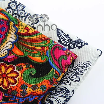 

Upholstery Canvas Fabric Cotton Duck Fabric For Shirt Home Decrotion Handmade Cushion Black and red flower two loaded 50x50cm