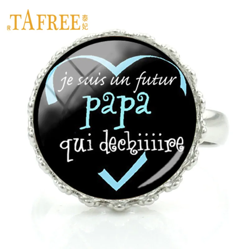 

TAFREE New 2018 Je Suis un Futur Papa rings Love Heart Design Letter Je t'aime Super Papa Maman Men Women Hand Jewelry Ct509