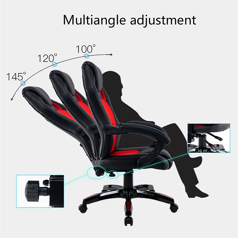 Simple Style Office Chair Multi-function Lifted Rotated Computer Chair Fixed Armrest Household Recl