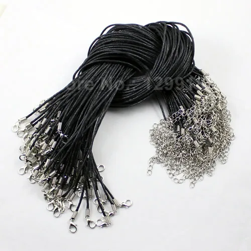 50pcs/lot 17-19 Inch Adjustable Black Necklace Korea Wax rope Cord String 2mm For DIY Jewelry Making (k01871) 50pcs/lot 17-19 Inch Adjustable Black Necklace Korea Wax rope Cord String 2mm For DIY Jewelry Making (k01871)