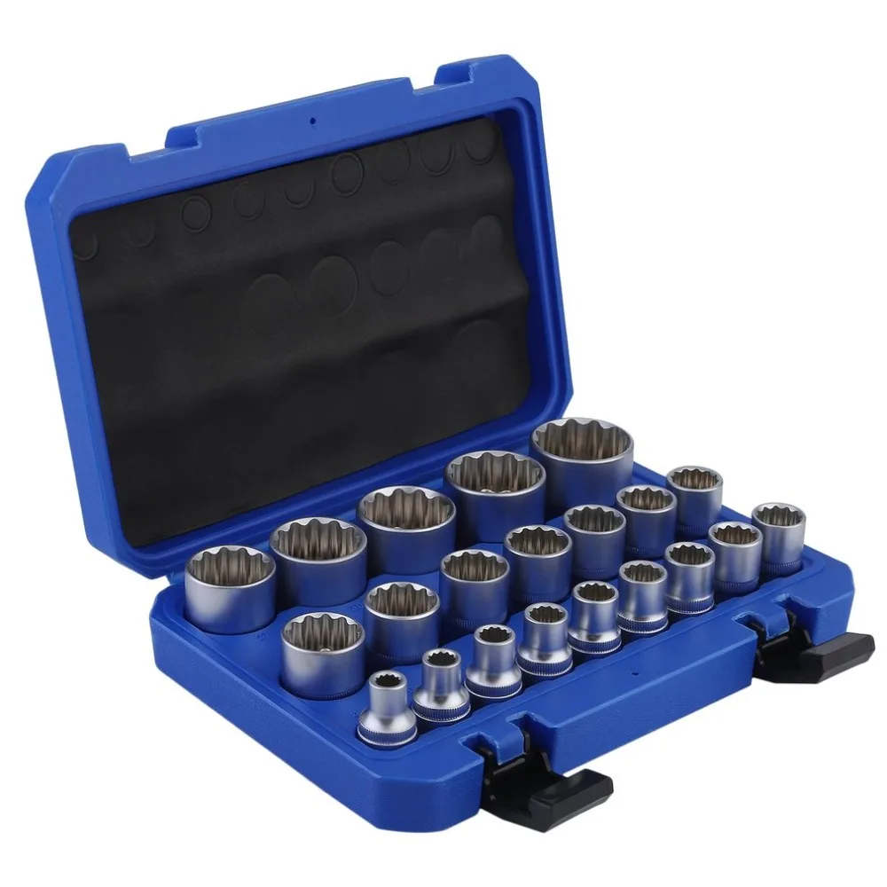 

(Ship From DE)8-36MM Multi-Tooth Socket 21PCS Female Socket Wrench Multi-Tooth Nuts Heavy Duty Socket Set Durable Repair Tool