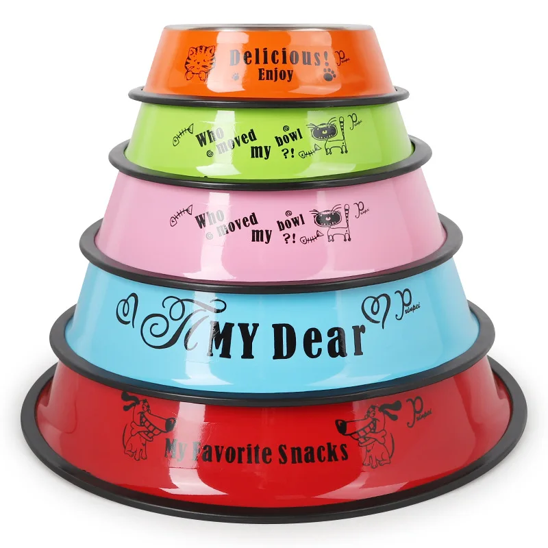 

Dog/Cat Bowl Mini Stainless Steel Anti-skid Food Water Dishes Feeder Pet Feeding Bowl Feeding Tool Blue Anti-skid For Pet