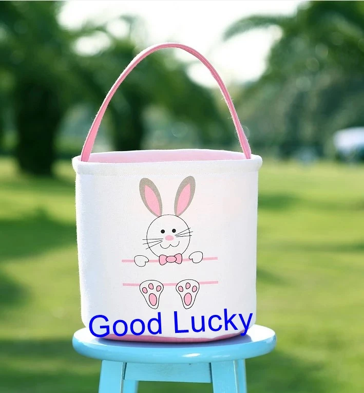 Perfect 60pcs/lot cute fashion easter basket happy Easter bunny ears tail bucket unicorn easter basket bunny face easter tote 9