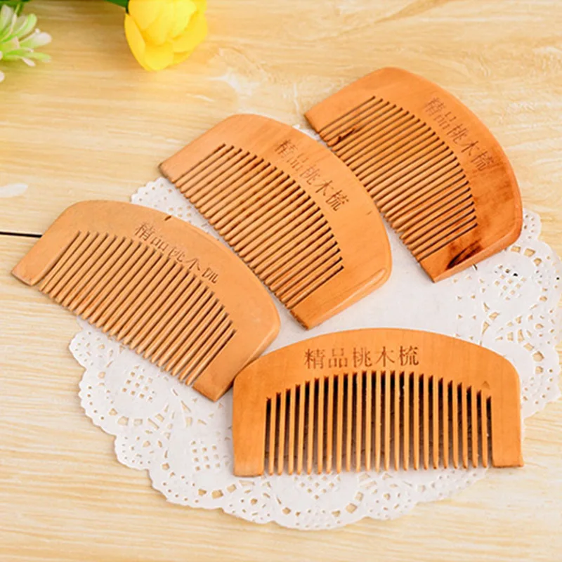 

TI09 Wooden Comb Natural Health Peach Mug Antistatic