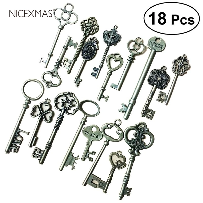18 шт. винтажные ключи скелеты игрушки для рукоделия очаровательные декоративные