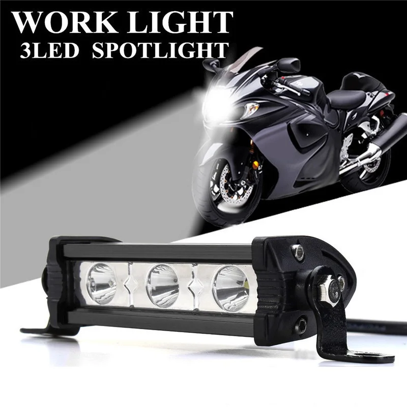 

9W 3LED Car LED Work Light Bar Spotlight Searchlight Headlight Waterproof Super Bright 12V for Offroad Moto Jeep Boats ATV Truck