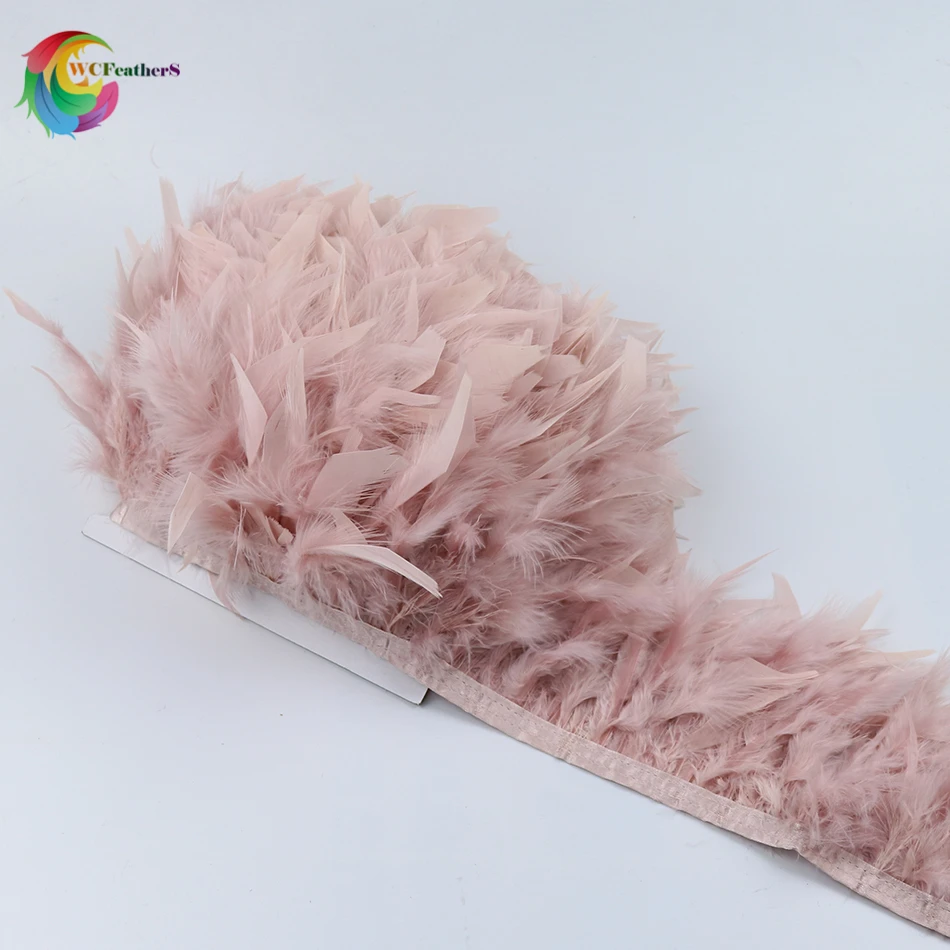 2 ярдов окрашенная кожа розовый индейка перо бахрома отделка 4-6 дюймов Chandelle Marabou отделка из перьев юбка платье отделка