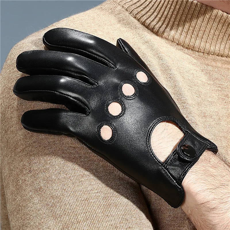 Genuine Leather Men Touch Screen Gloves Fashion Casual Breathable