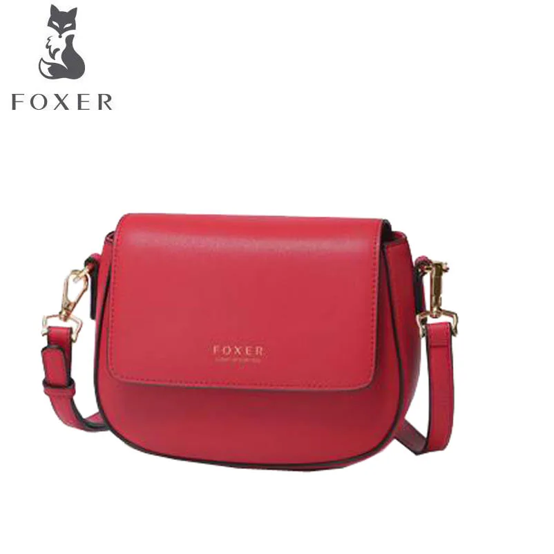 

FOXER 2018 new Hong Kong style small crossbody bag Saddle bag Korean version of the wild small square package