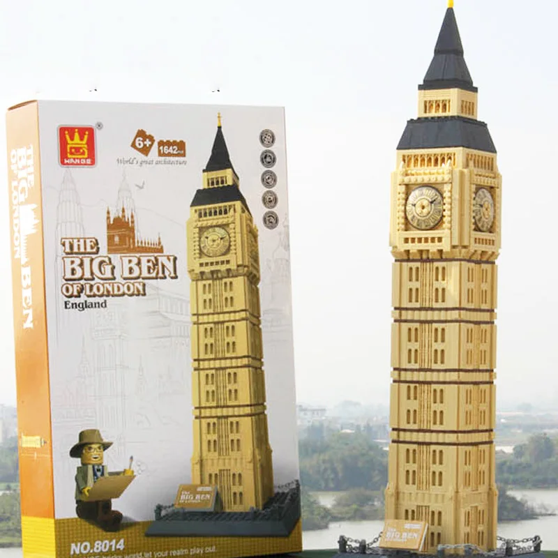 

WanGe Compatible Legoing City Big Ben London Architecture Model Building Blocks Assemble Bricks Kids Toys