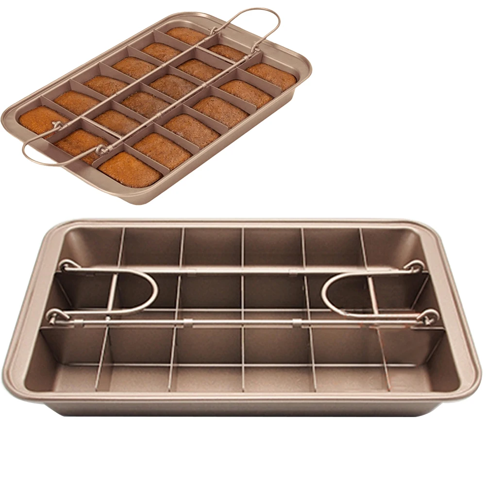 

Removable Divider Baking Tray Square Solid DIY Professional Non-stick Brownie Durable Slicer Carbon Steel Kitchen Utensils