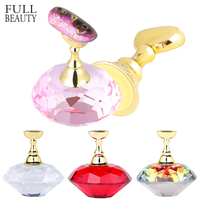 

Full Beauty 1 Set False Nail Tip Magnetic Showing Shelf Training Practice Display Stand Crystal Alloy Manicure Holder Tool CH927