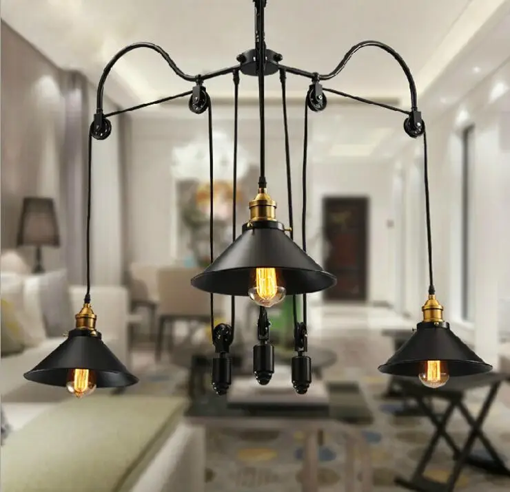 Us 193 21 Off Loft Style Vintage Lighting Pulley Pendant Lights 3 Lamps Island Foyer Pendants Dinning Study Room Metal In Us 193 21 Off Loft Style Vintage Lighting Pulley Pendant Lights 3 Lamps Island Foyer Pendants Dinning Study Room Metal In