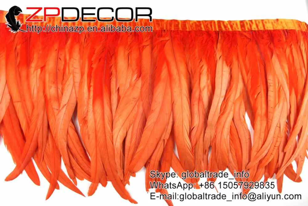 orange rooster feather trim (5)