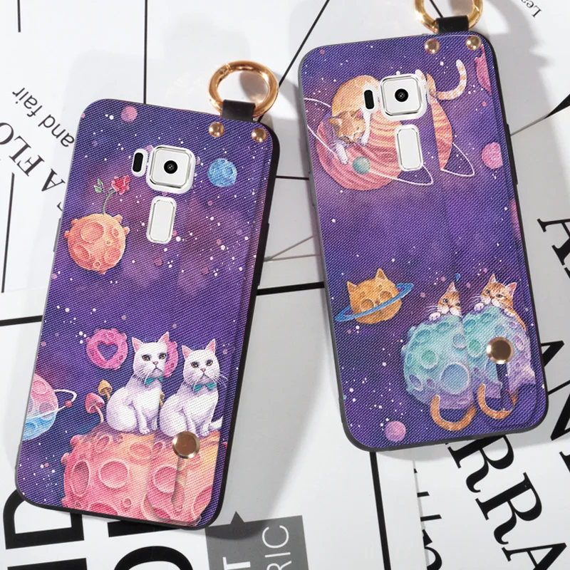 

Cartoon Starry Sky Stand Cases For Asus ZenFone 3 ZE552KL Wrist Strap Ring Cover Capa For Asus ZenFone3 ZE552KL Holder Case