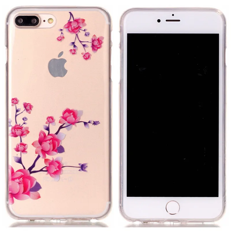 Soft TPU Case capinha For iPhone 7 Plus Cover Red high