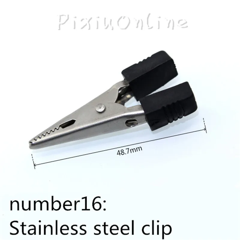 2pcs YL478 48.7mm Stainless Steel Test Probe Metal Alligator Clips