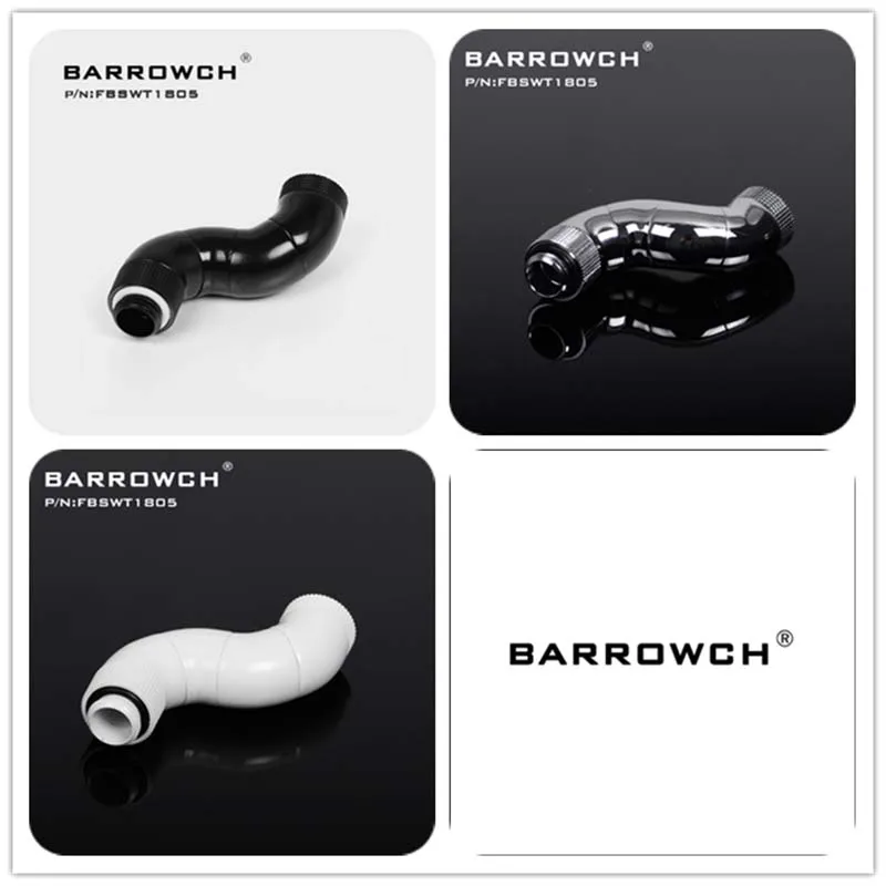 Black Barrowch кулер для воды 180 градусов Змея 3 Way/4 way/5 way поворотный Переходник(папа-мама) Радиатор гаджет - Цвет лезвия: Black