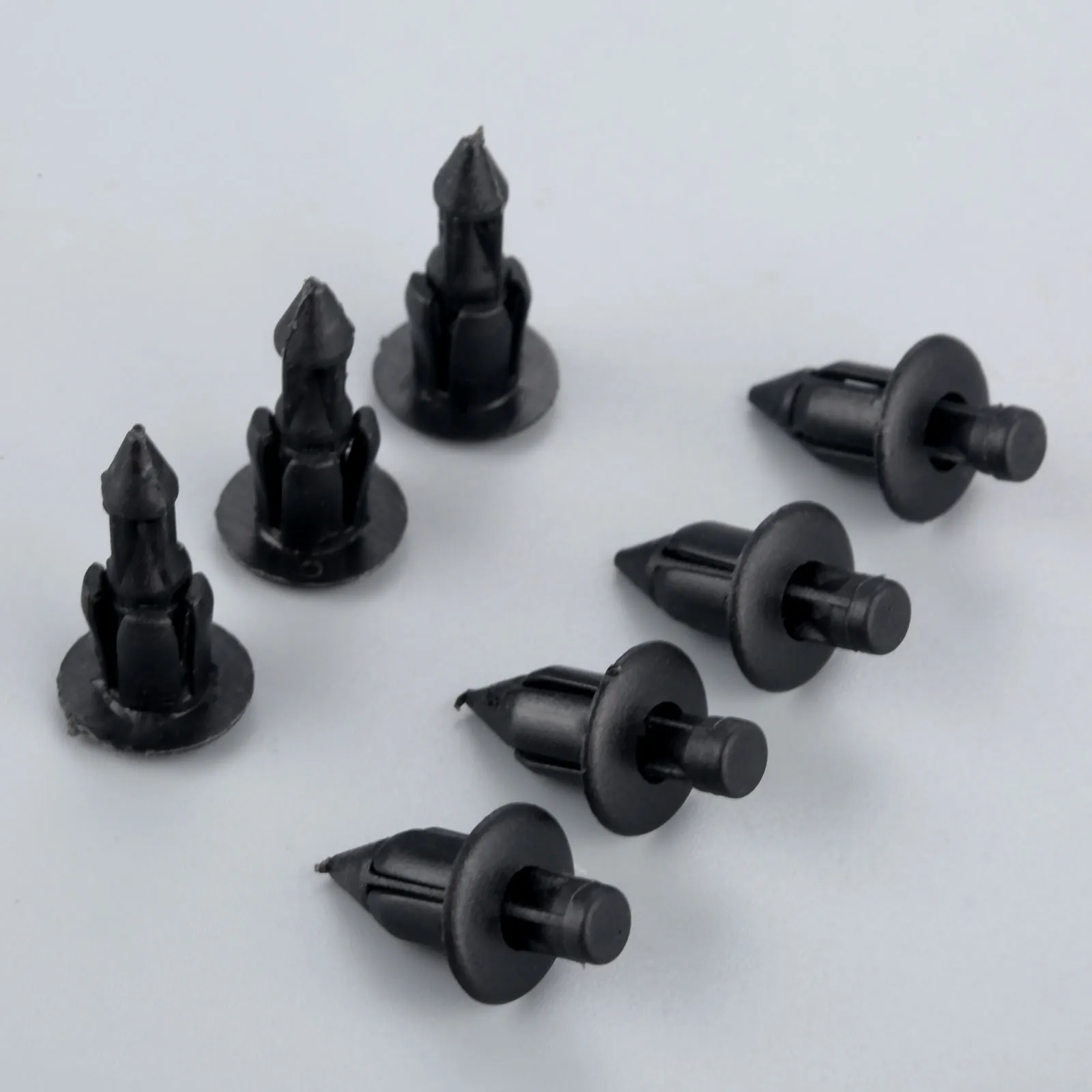 50Pcs 6mm Hole Dia Car Auto Black Screw Fastener Rivet Retainers Clip