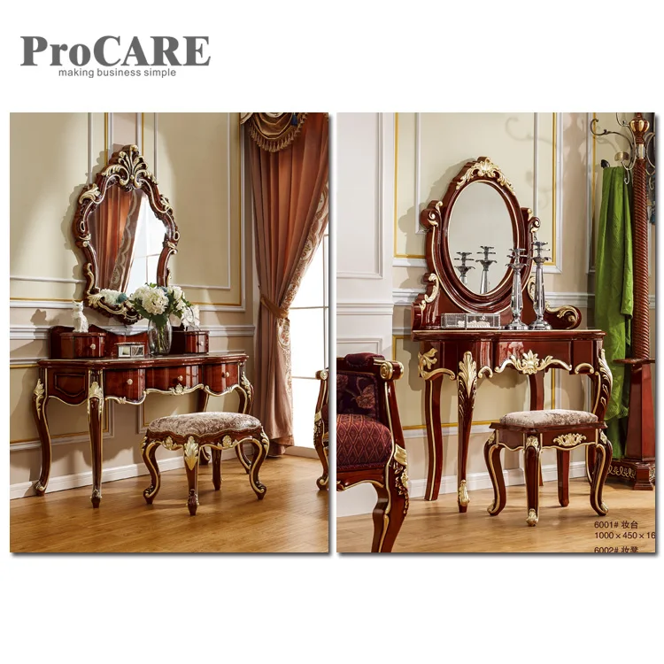 Wooden Dressing Table Furniture Modern Dressing Table Stools Dresser With Mirror - 6008