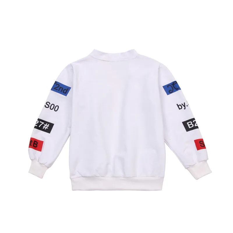 CROAL CHERIE  110-160cm Winter Autumn Sweater Jacket For Kids Girls Fashion Letter Girls Coats Boys Children Clothes Black White (3)