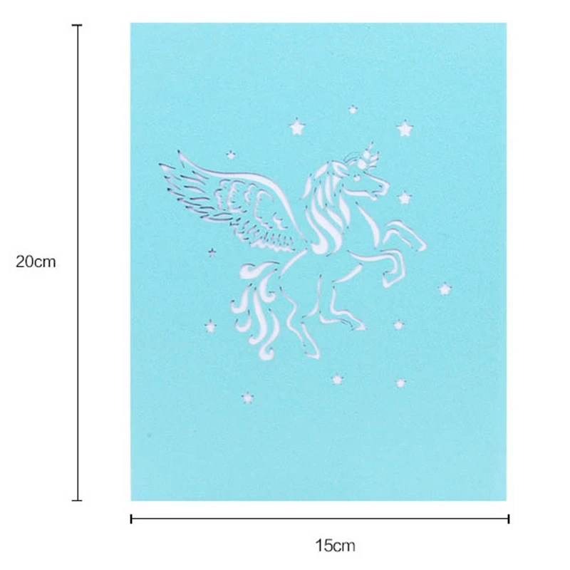 Единорог Рождественские 3D карты украшенная бумага для письма поздравительные праздничные открытки подарки на Рождество/Новый Год