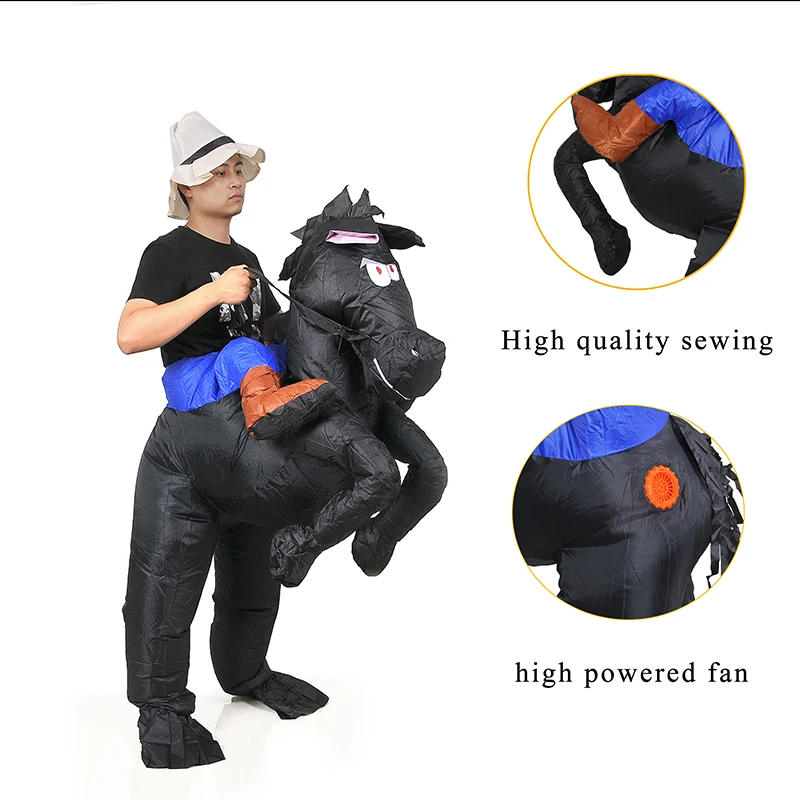 

Black Horse Halloween Costume for Woman Men Adult Centaurus Inflatable Anime Cosplay Horse Costume Cosplay Fancy Party Dress