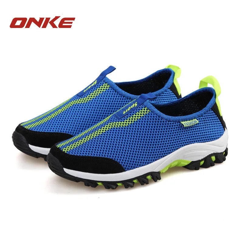 

ONKEN 2018 new sports men's sports shoes spring and summer breathable mesh sports shoes men's outdoor ultra light running shoes