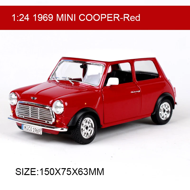 BBUAGO 1:24 MINI 1969 COOPER литой модельный автомобиль металлические детские игрушки для детей модель моделирования автомобиля для коллекции подарков