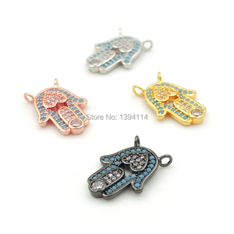 18*14*2 мм Micro Pave Kallaite& Clear CZ Сердце анаглиф ручной Шарм двойное кольцо подходит для изготовления ожерелья ювелирные изделия