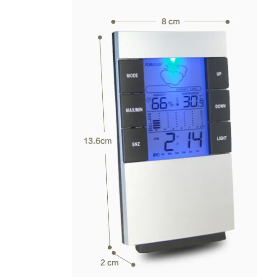 

Digital Alarm Clock Backlight lndoor Household Temperature Humidity Meter Multifunction Electronic Temperature Hygrometer L218