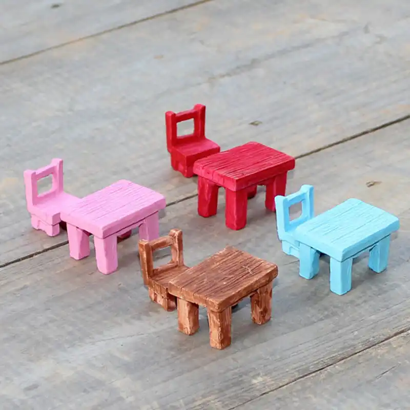 Cadeira mesa De Fadas Em Miniatura Jardim Casas Casa Decoração Artesanato Mini Micro Paisagismo Decoração DIY Acessórios