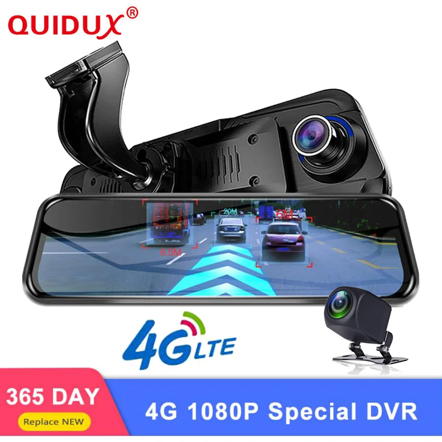 QUIDUX 4G Special Mirror Car DVR font b Camera b font 10 Full Touch Android Special