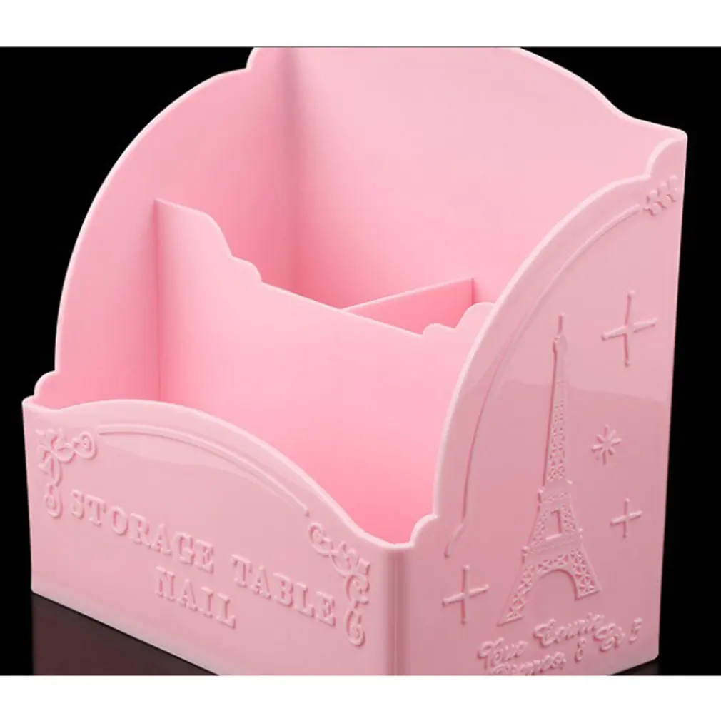 

Pink Eiffel Tower Room Manicure Tools Storage Box Container Case Organizer Makeup Brushes Pen Cabinet
