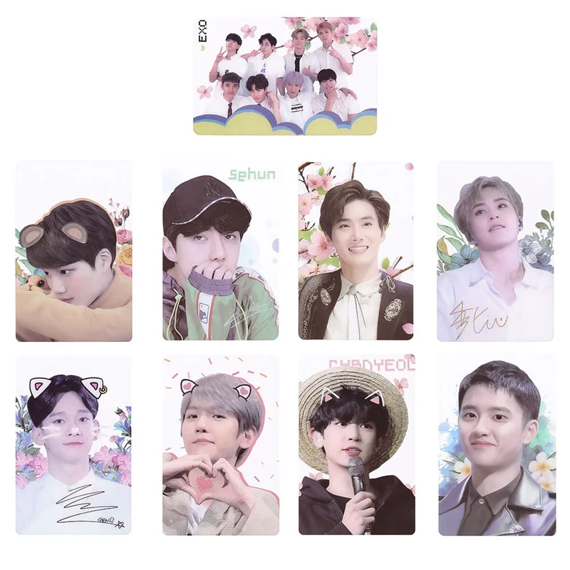 

9pcs/set K-pop EXO Sehun PVC Clear Lomo Photo Cards HD Collective Photocard Fans Gift Self Made PaperCards Autograph Photocard