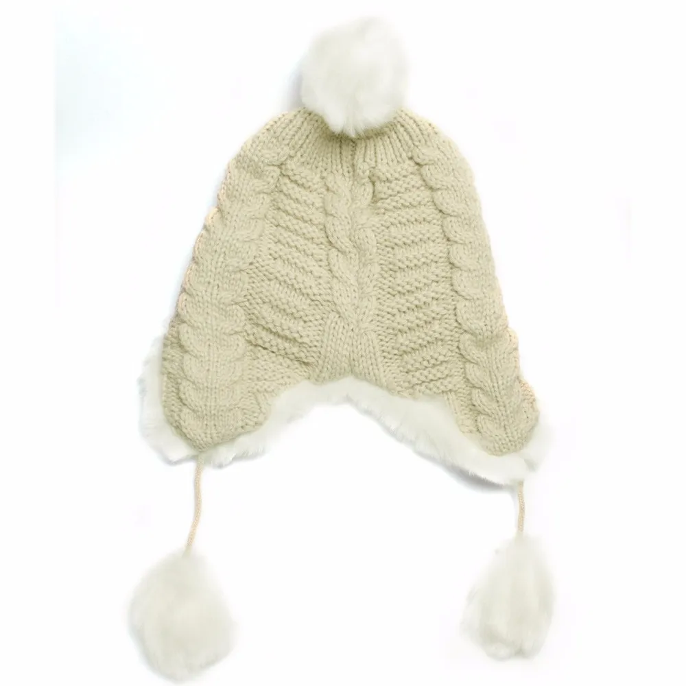 Woman Beanie Knitting Hat 2016 Happy Christmas Hats Bonnet Ladies Pompom Fur Snow Warm Skullies New Women\'s Winter Accessories (3)