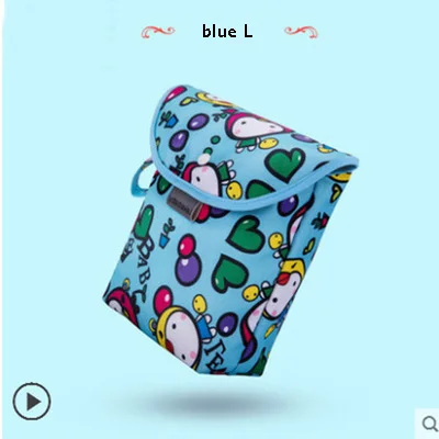Большая сумка для детских подгузников, сумка для беременных, водонепроницаемая, влажная ткань, многоразовая сумка для подгузников, сухая, влажная сумка на молнии, сумки для подгузников, уход за ребенком - Цвет: blue L