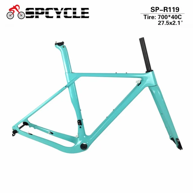 $US $517.50 Spcycle Full Carbon Gravel Road Bicycle Frame Disc Brake Aero Carbon Cyclocross Bike Frameset Thru 