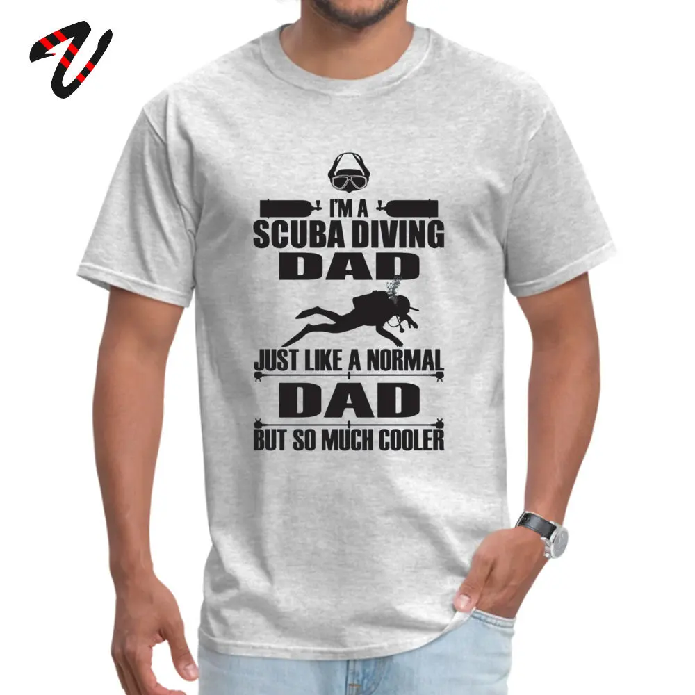Short Sleeve Tops T Shirt Round Neck All Cotton Men's T Shirts Scuba Diving Dad Family Tops Shirt Brand New Free Shipping Scuba Diving Dad -20689 grey