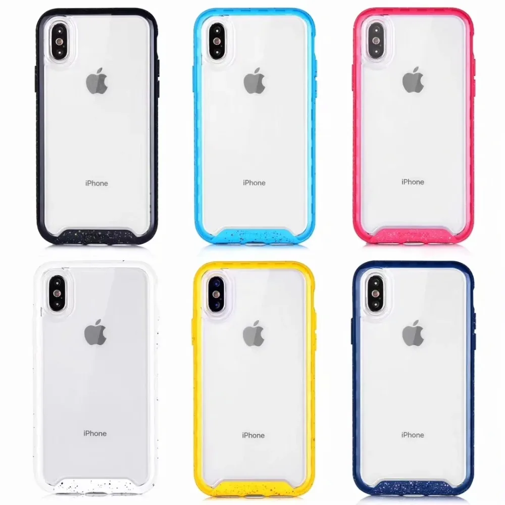 Цветной чехол для iPhone X XsMax XR ультратонкий гибридный защитный прозрачный премиум