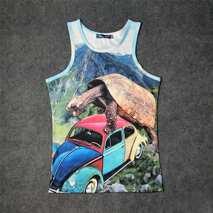 

Huge Turtle After Beetle 3D Graphics Print Tank Tops Kids Men Women Undershirt teen Cotton Tee Loose Unisex Garment