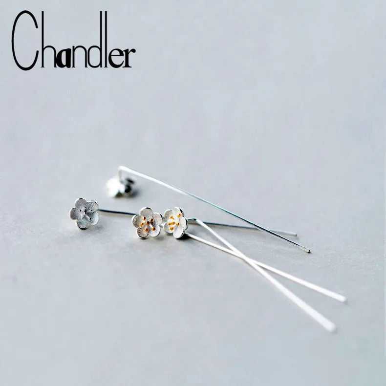 Женские длинные серьги Chandler Cherry Blossom красивые гипоаллергенные с вишенкой