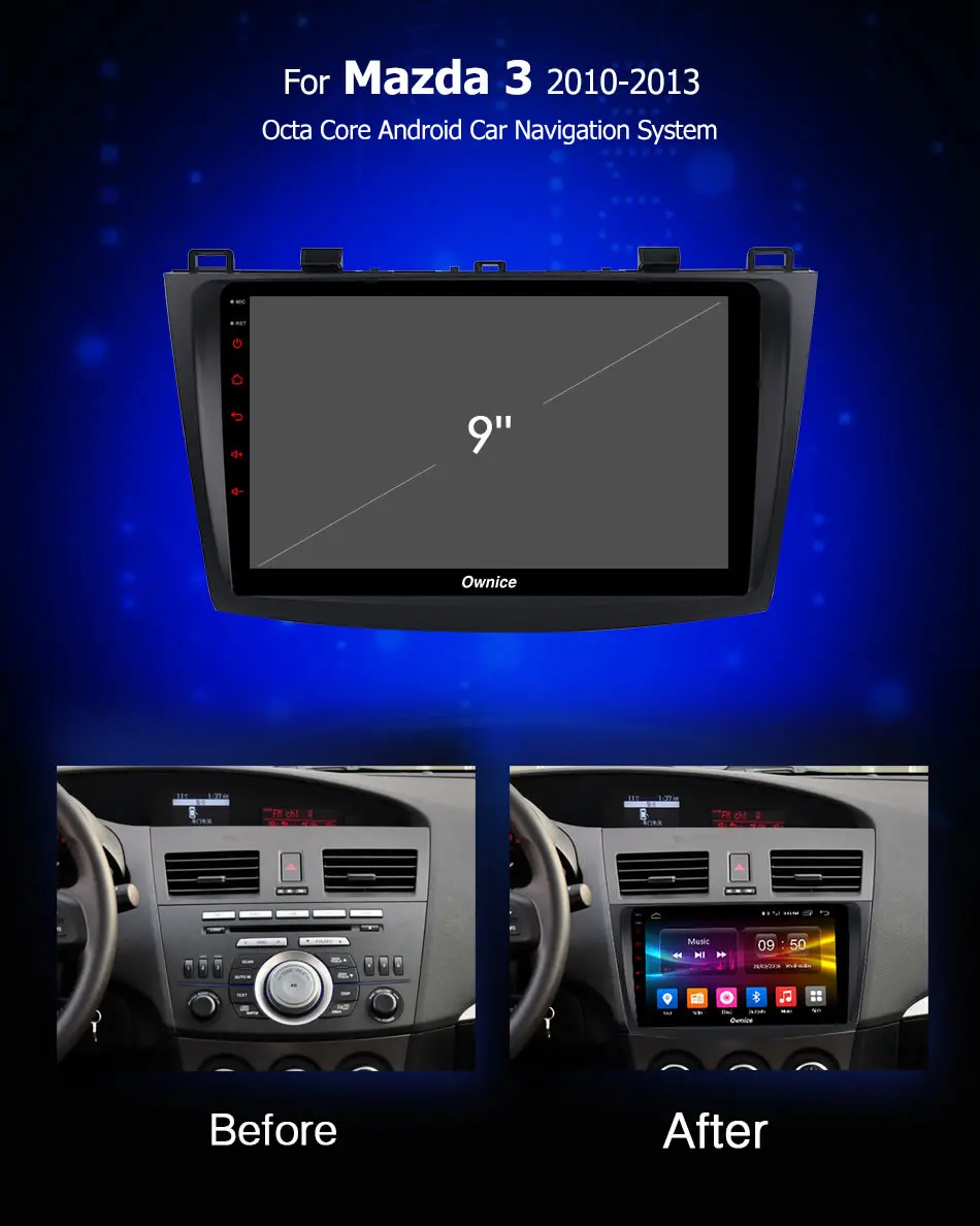 Ownice Восьмиядерный автомобильный DVD k3 k5 k6 стерео для Mazda 3 2010-2013 gps навигация 4G LET 360 панорама DSP SPDIF DAB+ Радио RDS