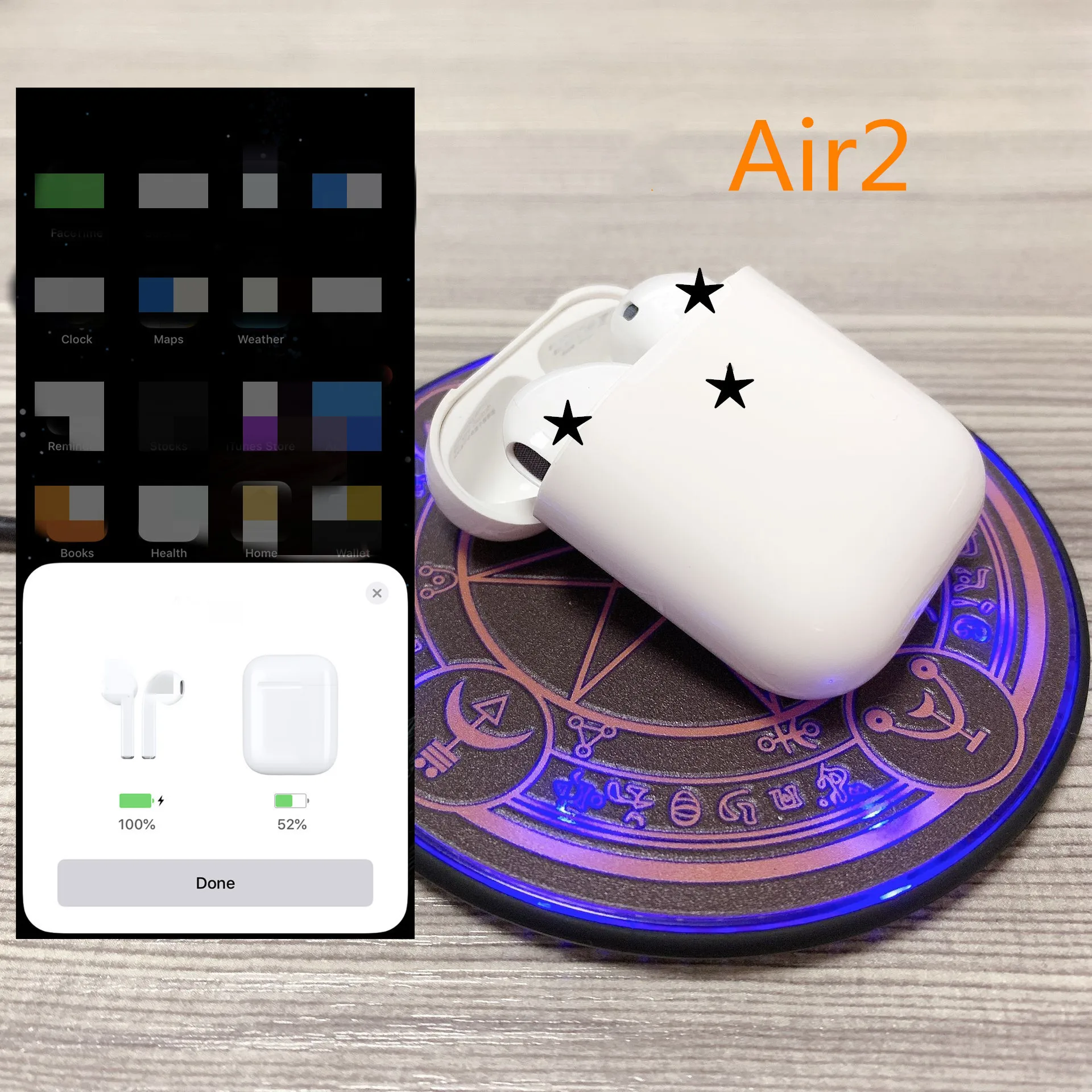 

air Brand 2 with Charging Case Wireless Bluetooth Headphones Stereo Music Earphone for IOS with H1 chip high quality