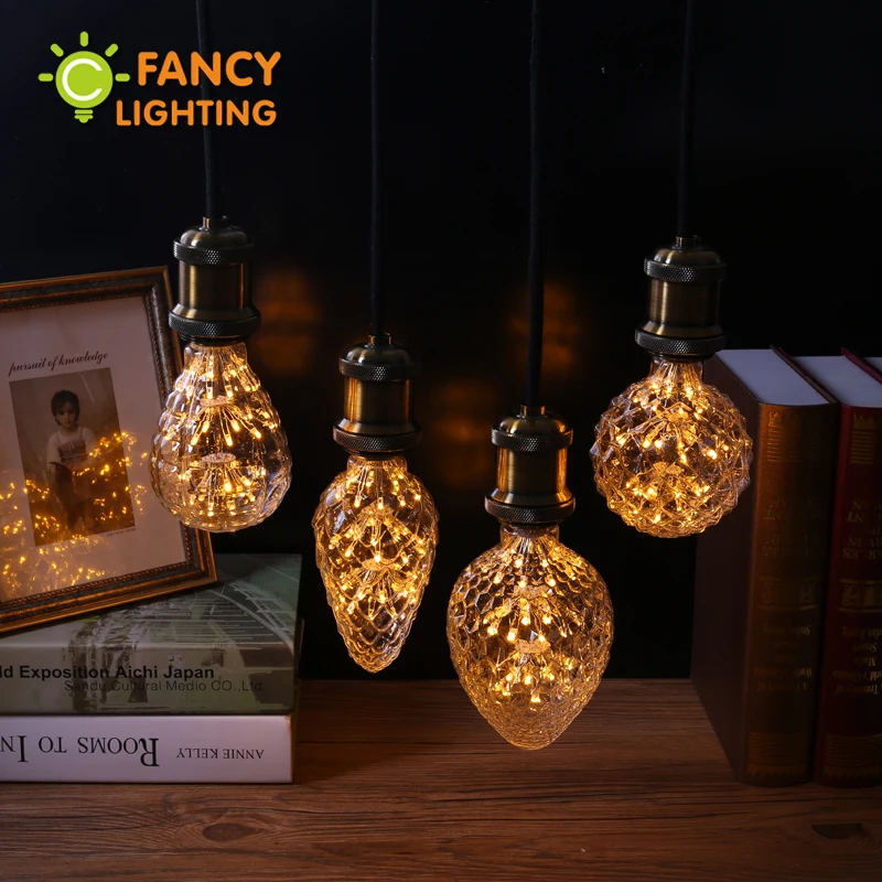 

Led lamp e27 decorative light bulb 90-260v led edison bulb st64 g95 fireworks lamp holiday lights christmas decorations for home
